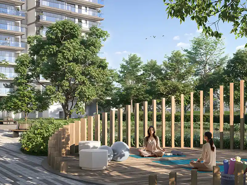 Outdoor yoga deck and wellness pavilion at Emaar Serenity Hills Sector 86 Gurgaon